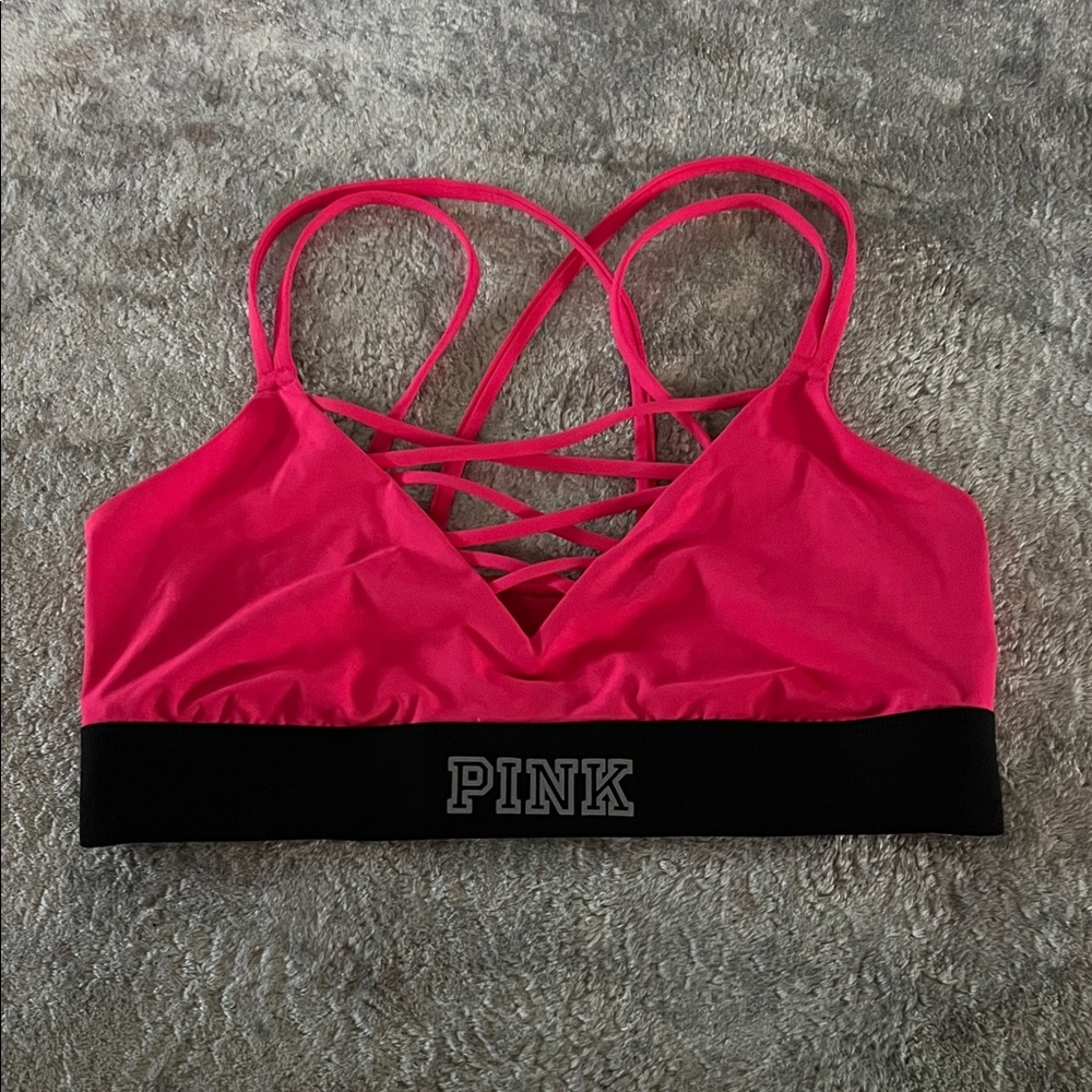 PINK Victoria's Secret Hot Pink Sports Bra